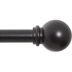 Kenney KN71703 Chelsea Ball End Standard Decorative Window Curtain Rod, 48-86" Adjustable Length, White Finish, 5/8" Diameter Steel Tube, 2-Pack in Kuwait