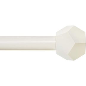 Ivilon Drapery Treatment Window Curtain Rod - Faceted Hexagonal 1 inch Pole. 120 to 240 Inch White-Ivory