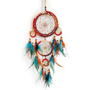 Dream Catchers Handmade Large Dream Catchers for Bedroom Colorful Blue Orange Feather Dream Catcher Wall Decor Home Hanging Ornaments in Saudi Arabia