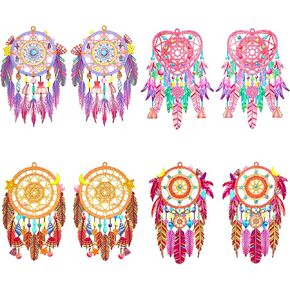 COLIGREE 16pcs Colorful Dreamcatcher Charms Multicolor Hollow Dream Catcher Filigree Pendants for Earrings Jewelry Bookmark Hanging Decoration Accessories in Kuwait