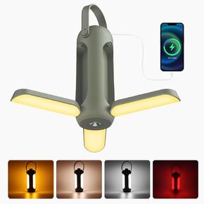 Mellkang Collapsible LED Camping Lights, 10000mAh Large Capacity Rechargeable, 4 Light Modes Dimmable Lamp, 720LM Hanging Camping Lantern for Tent, Outdoor Flashlight (Avocado Color) in Saudi Arabia
