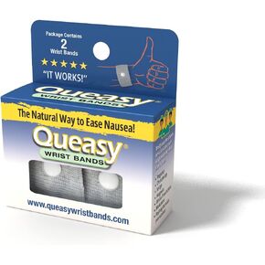Three Lollies Queasy Anti-Nausea Wristbands – Nausea & Vomiting Relief from Morning Sickness, Motion Sickness, Migraine - Clinically Tested - Acupressure Wristband - 1 Count (2 Wristbands) – White in Kuwait