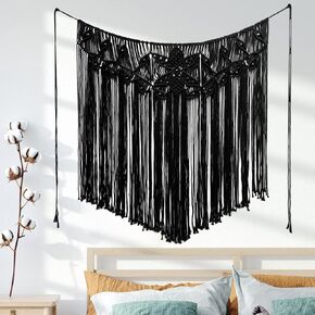 بوهو الجدار شنقا نسيج مكرامية، الفن المنسوج الحديث الأنيق، القطن البوهيمي المنسوجة يدويا ديكور المنزل، مطرز جدار الفن لغرفة نوم الزفاف غرفة المعيشة خلفية الجدار (39''x38'') in Kuwait