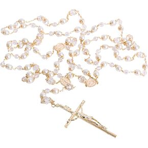 لاسو الزفاف بالكريستال واللؤلؤ - لازو دي بودا - مسبحة كبيرة الحجم مع صليب لحفل الزفاف - حبل وحدة الزفاف التقليدي - هدية الزفاف in Kuwait