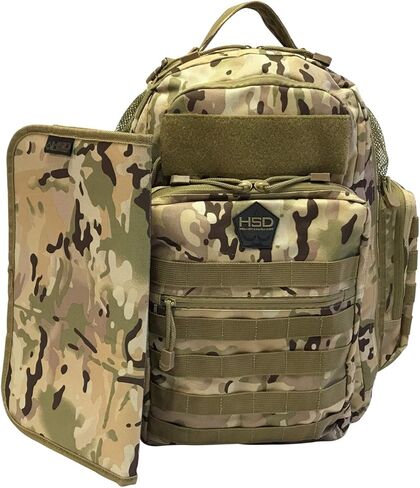 بساط تغيير الحفاضات من اتش اس دي، سهل التنظيف، ظهر بوليستر مقاوم للماء 600D، نمط عسكري (بني كويوت) in Kuwait