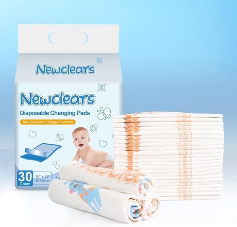 حفاضات نيوكليرز الداخلية القابلة للاستعمال مرة واحدة لتغيير حفاضات سلس البول المسامية، 30 قطعة/العبوة (40.64 سم × 58.42 سم - عبوتان (60 قطعة) in Kuwait