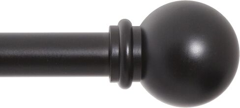 Kenney KN71703 Chelsea Ball End Standard Decorative Window Curtain Rod, 48-86" Adjustable Length, White Finish, 5/8" Diameter Steel Tube, 2-Pack in Kuwait
