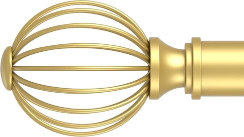 قضبان ستائر Box Space للنوافذ من 66 إلى 120 بوصة، طول قابل للتعديل بقطر 1 بوصة قضيب ستارة نافذة مزخرف مع تيجان معدنية وأقواس - ذهبي in Kuwait