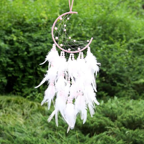 Handmade Blue Dream Catchers for Bedroom Adult, Circular Net for Wall Hanging Decor, Bedroom Decor for Boys Girls Teen Ornament Art Craft (Blue) (Pink) in Kuwait