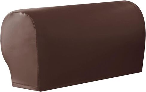 vctops Waterproof Faux Pu Leather Armrest Covers Vintage Stretch Arm Covers for Chairs Couch Sofa Armchair Slipcovers for Recliner Sofa 2pcs, Black in Saudi Arabia