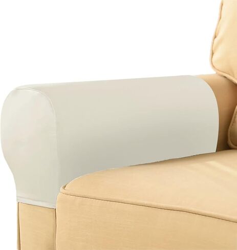 vctops Waterproof Faux Pu Leather Armrest Covers Vintage Stretch Arm Covers for Chairs Couch Sofa Armchair Slipcovers for Recliner Sofa 2pcs, Black in Saudi Arabia