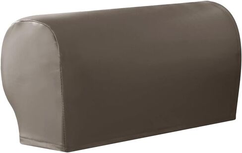 vctops Waterproof Faux Pu Leather Armrest Covers Vintage Stretch Arm Covers for Chairs Couch Sofa Armchair Slipcovers for Recliner Sofa 2pcs, Black in Saudi Arabia