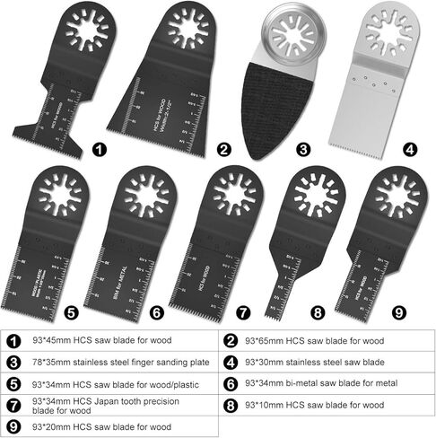 مجموعة من 66 شفرات منشار متأرجحة من HOTBEST، تناسب Fein Multimaster، وكابل Porter Rockwell، وBlack & Decker، وBosch Craftsman والمزيد in Kuwait