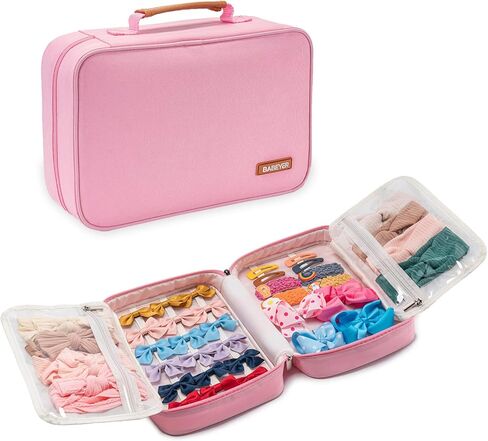 Baby Girls Hair Accessory Organizer, Baby Headband Organizer with Multi-Compartment for Baby Girls Hair Bows, Clips, Headbands-Aqua in Kuwait