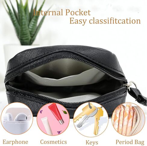 حقائب فترة كويروب للفتيات المراهقات للمدرسة حقيبة تخزين المناديل الصحية - أكياس المنتجات الأنثوية - محفظة حامل تامبون - منظم بطانات اللباس الداخلي حقائب جلدية صغيرة للنساء السيدات، حزمة واحدة in Kuwait