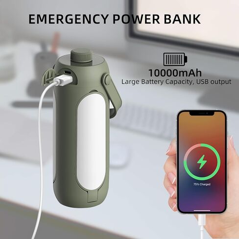 مصابيح تخييم LED قابلة للطي من ميلكانج، سعة كبيرة 10000mAh قابلة لاعادة الشحن، 4 اوضاع اضاءة قابلة للتعتيم، فانوس تخييم معلق 720 لومن للخيمة، مصباح يدوي خارجي (لون الافوكادو) in Saudi Arabia