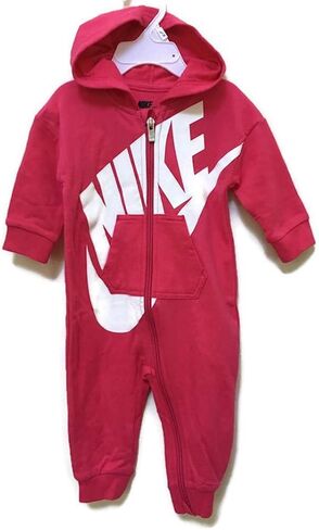 Nike Baby Boys French Terry Hooded Coverall (3 Months, Rush Pink) in Saudi Arabia