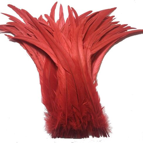 Shekyeon 12-14inch Rooster Tail Feather Used Hats Costume Decoration Pack of 50 in Saudi Arabia