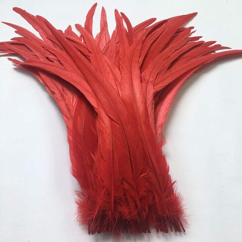 Shekyeon 12-14inch Rooster Tail Feather Used Hats Costume Decoration Pack of 50 in Saudi Arabia
