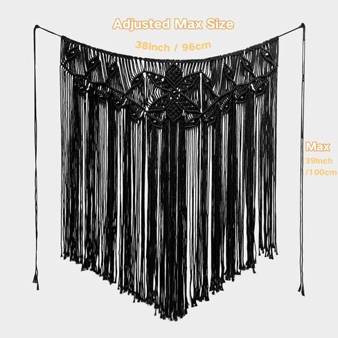 بوهو الجدار شنقا نسيج مكرامية، الفن المنسوج الحديث الأنيق، القطن البوهيمي المنسوجة يدويا ديكور المنزل، مطرز جدار الفن لغرفة نوم الزفاف غرفة المعيشة خلفية الجدار (39''x38'') in Kuwait