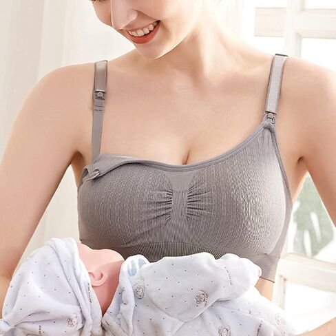 MANJIAMEI حمالة صدر للرضاعة الطبيعية للنساء، 3 قطع من حمالات الصدر للأمهات أثناء النوم والرضاعة الطبيعية، ملابس داخلية للحمل مع تمديدات in Kuwait