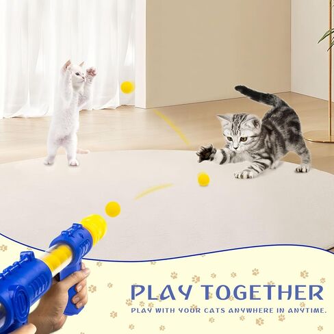 ألعاب القطط التفاعلية من ميولمارت للقطط الداخلية مع قاذفات تفاعلية ألعاب كيتي ألعاب القطط للقطط الداخلية لعبة كرة القطط ذاتية اللعب كرات بوم بوم كرات نفخة ألعاب إثراء القطط 12 كرة in Kuwait