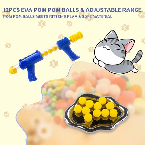 ألعاب القطط التفاعلية من ميولمارت للقطط الداخلية مع قاذفات تفاعلية ألعاب كيتي ألعاب القطط للقطط الداخلية لعبة كرة القطط ذاتية اللعب كرات بوم بوم كرات نفخة ألعاب إثراء القطط 12 كرة in Kuwait