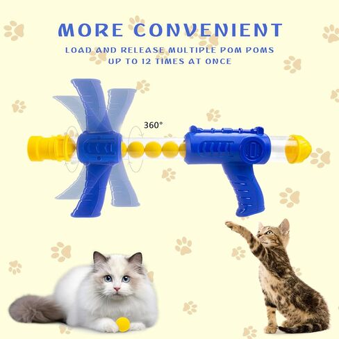 ألعاب القطط التفاعلية من ميولمارت للقطط الداخلية مع قاذفات تفاعلية ألعاب كيتي ألعاب القطط للقطط الداخلية لعبة كرة القطط ذاتية اللعب كرات بوم بوم كرات نفخة ألعاب إثراء القطط 12 كرة in Kuwait