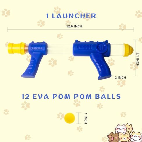 ألعاب القطط التفاعلية من ميولمارت للقطط الداخلية مع قاذفات تفاعلية ألعاب كيتي ألعاب القطط للقطط الداخلية لعبة كرة القطط ذاتية اللعب كرات بوم بوم كرات نفخة ألعاب إثراء القطط 12 كرة in Kuwait