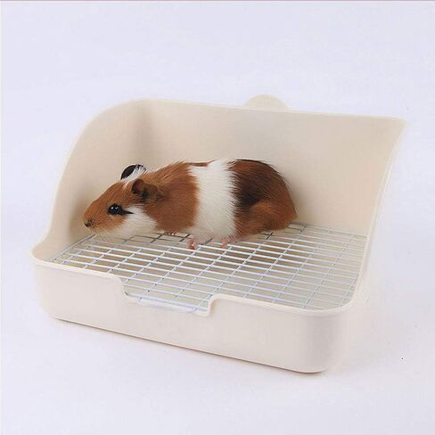 Pet Small Rat Toilet, Square Potty Trainer Corner Litter Bedding Box Pet Pan for Small Animal/Rabbit/Guinea Pig/galesaur/Ferret (White) in Saudi Arabia