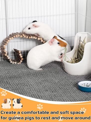 MEWTOGO 24'' x 16'' Washable Guinea Pig Fleece Cage Liners, 2 Pcs Reusable & Non-Slip Guinea Pig Pee Pads, Soft Small Pet Bedding Mats for Rabbits Hamsters Ferrets Other Pets in Saudi Arabia