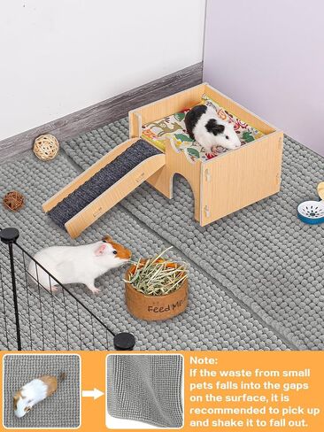 MEWTOGO 24'' x 16'' Washable Guinea Pig Fleece Cage Liners, 2 Pcs Reusable & Non-Slip Guinea Pig Pee Pads, Soft Small Pet Bedding Mats for Rabbits Hamsters Ferrets Other Pets in Saudi Arabia