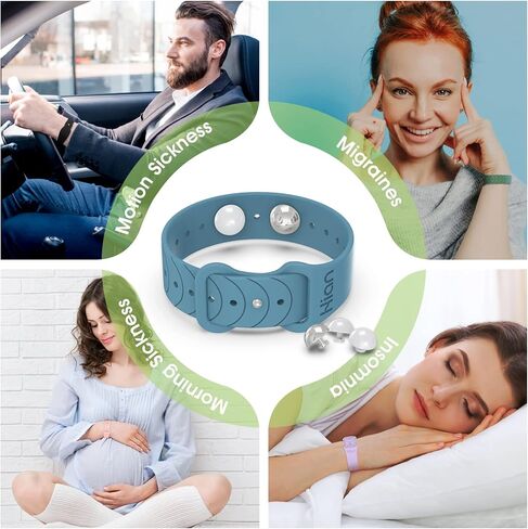 اساور دوار الحركة/اساور معصم قابلة للتعديل لتخفيف الغثيان ومقاومة للماء لتخفيف الصداع والارق والقلق والمساعدة على النوم وغثيان الصباح ودوار الحركة (للسيارة والهواء والقطار والبحر) in Kuwait
