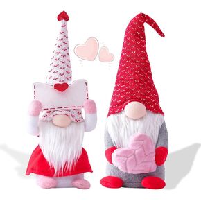 LINDYUELANG 2Pcs Valentines Day Gnome Plush Doll Decorations, Cute Mr and Mrs Scandinavian Tomte Doll, Handmade Valentine's Gifts for Women/Men, Valentines Day Decorations Ornaments in Saudi Arabia