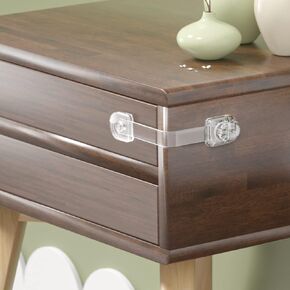 4 قطع من أقفال خزانة شفافة مقاومة للأطفال من SAFELON، أقفال حزام درج سلامة الطفل، قفل متعدد الوظائف لأمن الأطفال للأدراج والثلاجات والمراحيض والخزائن (شفاف) in Kuwait