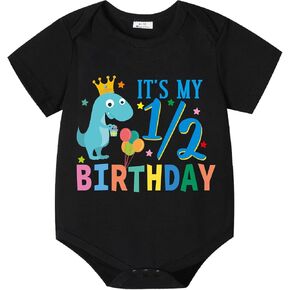 Baby 1st Birthday Bodysuit Outfit with Bowtie Infant Half Happy Birthday Party Clothes Tops Shirts for Boy in Kuwait