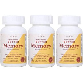 Interceuticals Better Memory - Theracurmin Curcumin 90 mg - جرعة مثبتة سريريًا، تحسن التركيز والتذكر والذاكرة والمزاج* - مستخلص الكركم عالي الامتصاص* (زجاجة واحدة)
