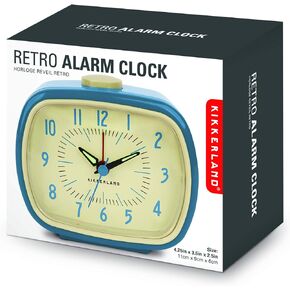 Kikkerland Battery Operated Retro Vintage Style Desktop Nightstand Bedside Office Classic Simple Alarm Clock, Beeping Alarm, Glow in Dark Hands, in Green