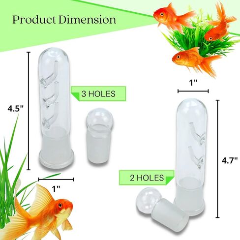 Planaria Trap for Crystal Red Shrimp Tank - Aquarium Bristle Worm Catcher, Cherry Shrimp Dwarf Shrimp Ghost Shrimp Live Freshwater Cleaning Supplies - Clear Glass Leeches Catching Tube (2 Holes) in Kuwait