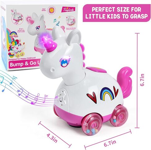 Musical Unicorn Crawling Baby Toys for 6 9 12 Months 1+ Year Olds, Baby Toy with Light & Music, Baby Learning Educational Development Tummy Time Crab Walking Toys, Infant Toys Girl Boy Babies Gift in Kuwait