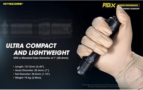 مصباح يدوي تكتيكي Nitecore P10iX، 4000 لومن LED USB-C قابل لإعادة الشحن ومدمج للغاية مع منظم LumenTac in Saudi Arabia