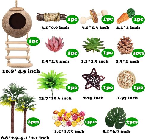 الهامستر مضغ اللعب مجموعة ألعاب الهامستر الخشبية الطبيعية جوز الهند الهامستر البيت النباتات الاصطناعية الزهور المجففة الأسنان ألعاب الحيوانات الصغيرة قفص المناظر الطبيعية لشنشيلاس غينيا الخنازير الحيوانات الأليفة الفئران (نمط 01) in Kuwait