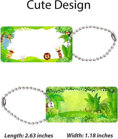 Child ID Bag Tags, Write-On Kids Name Tags for Backpack, Lunchbox & Diaper Bag, Great for Preschool & Daycare, Pack of 6 (Blue Ocean) | Write-on hard-plastic surface, water-resistant, cartoon artwork and bead-chain attachment for daycare and travel. in Saudi Arabia