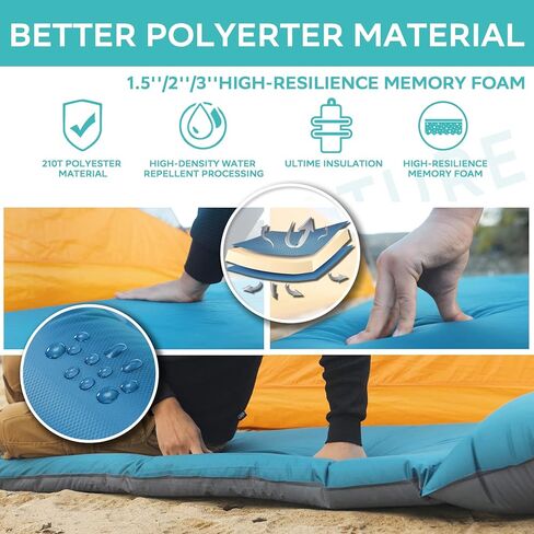 Self Inflating Sleeping Pad for Camping Insulated Foam Sleeping Mat for Backpacking, Tent, Hammock in Kuwait
