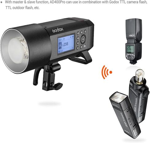 Godox AD400 Pro AD400Pro Outdoor Flash and Godox XProII-N Flash Trigge for Nikon Camera,400ws Strong Power,2.6V/2600mAh Lithium Battery,0.01~1s Recycle Time,380 Full Power Pops,30W LED Modeling Lamp in Saudi Arabia