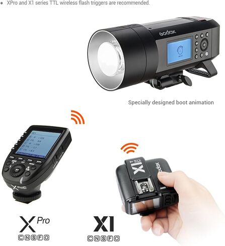 Godox AD400 Pro AD400Pro Outdoor Flash and Godox XProII-N Flash Trigge for Nikon Camera,400ws Strong Power,2.6V/2600mAh Lithium Battery,0.01~1s Recycle Time,380 Full Power Pops,30W LED Modeling Lamp in Saudi Arabia