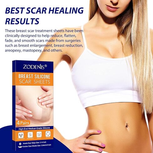 أوراق ندبات السيليكون الطبية لعلاج ندبات الثدي، 4 عبوات من شرائط الهالة الناعمة و4 عبوات من أوراق التثبيت، احتياجات تكبير الثدي بعد الجراحة وتصغير الثدي بعد الجراحة in Kuwait