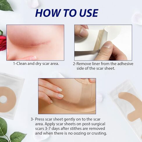 أوراق ندبات السيليكون الطبية لعلاج ندبات الثدي، 4 عبوات من شرائط الهالة الناعمة و4 عبوات من أوراق التثبيت، احتياجات تكبير الثدي بعد الجراحة وتصغير الثدي بعد الجراحة in Kuwait