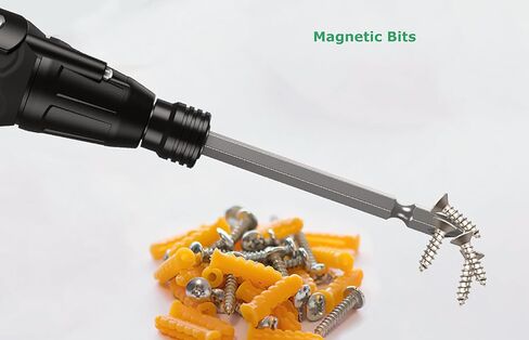 WeideBATT® مفك براغي كهربائي لاسلكي، مفك براغي أداة إصلاح دورانية أوتوماتيكية محمولة قابلة لإعادة الشحن مع 10 بت وحامل بت 1/4 بوصة، كابل شحن USB، ضوء LED in Kuwait