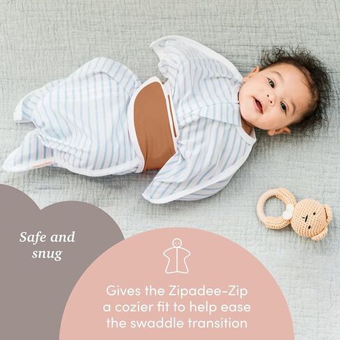 SleepingBaby Zipadee-Zip Snuggle Strap - Wearable Blanket Accessory for Transition Swaddle - Adjustable Baby Sleep Support - One Size, Grey in Saudi Arabia